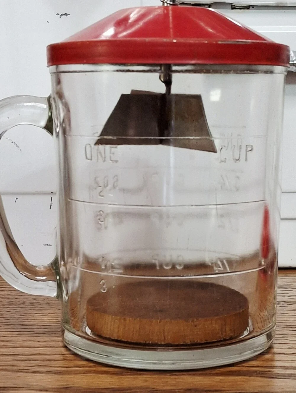 Vintage Red Hazel Atlas Food Chopper Kitchen Collectible USA